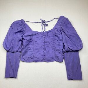 DO+BE Size M Lavender Puff Sleeve Blouse